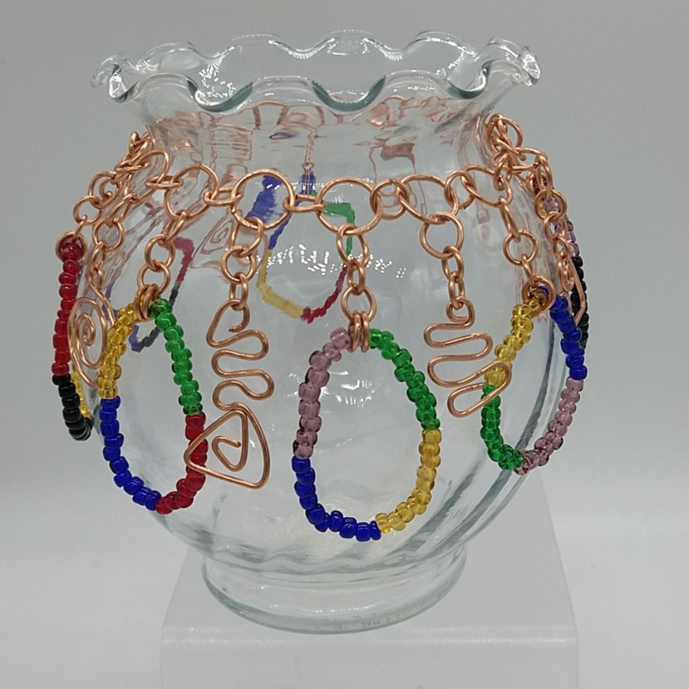 Beaded Vase by Vekasy's